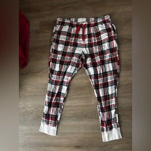 Old Navy Men's Plaid Sweatpants - Red, White, and Black